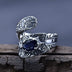 Anillo envolvente de hiedra en plata de ley para hombre
