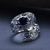 Anillo envolvente de hiedra en plata de ley para hombre