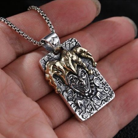 Men's Sterling Silver Joker Necklace