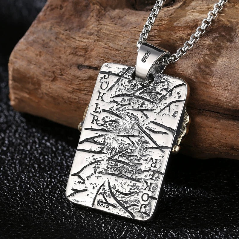 Collar Joker de plata de ley para hombre