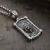 Men's Sterling Silver Lion Tag Pendant Necklace