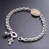 Sterling Silver Virgin Mary Tag Chain Bracelet