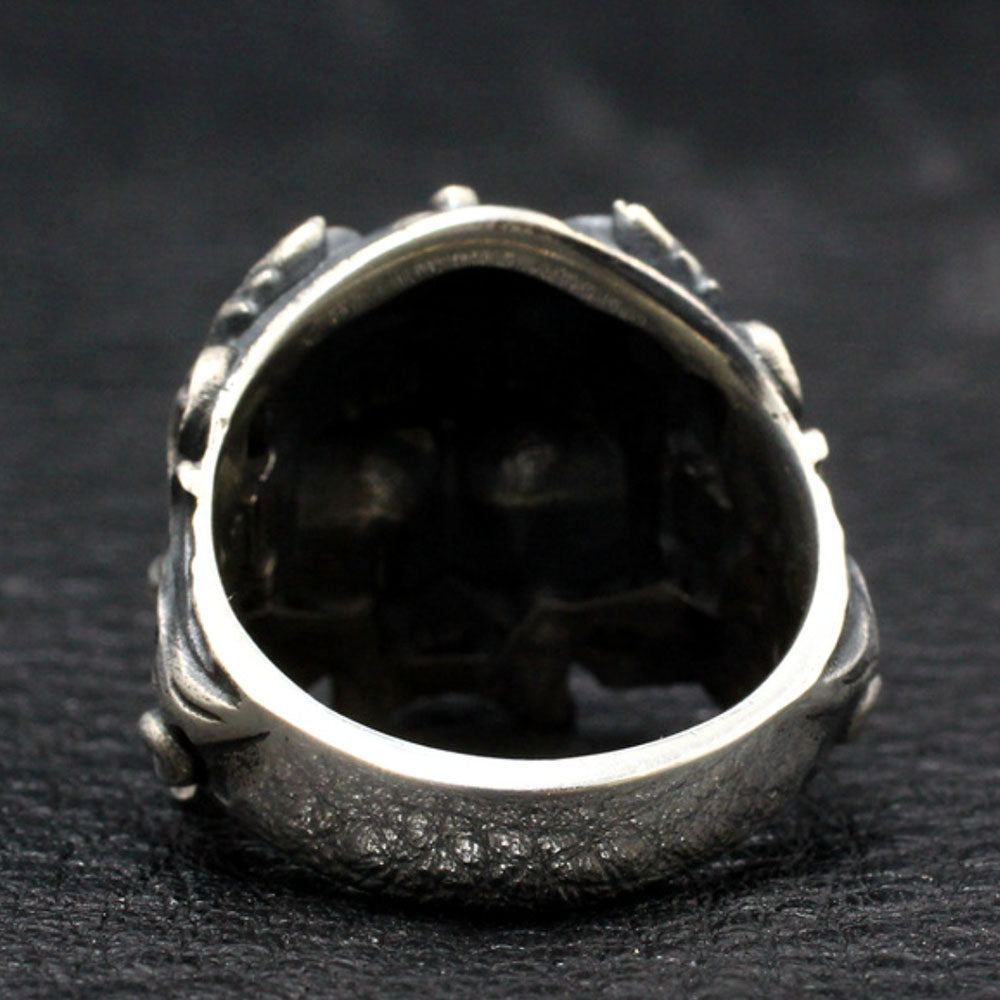 Men's Sterling Silver Masonic Skull Ring