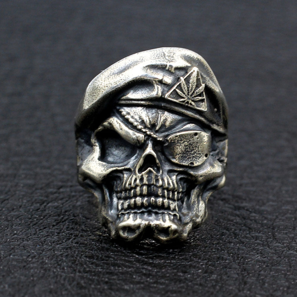 Men's Sterling Silver One-eyed Skull Ring