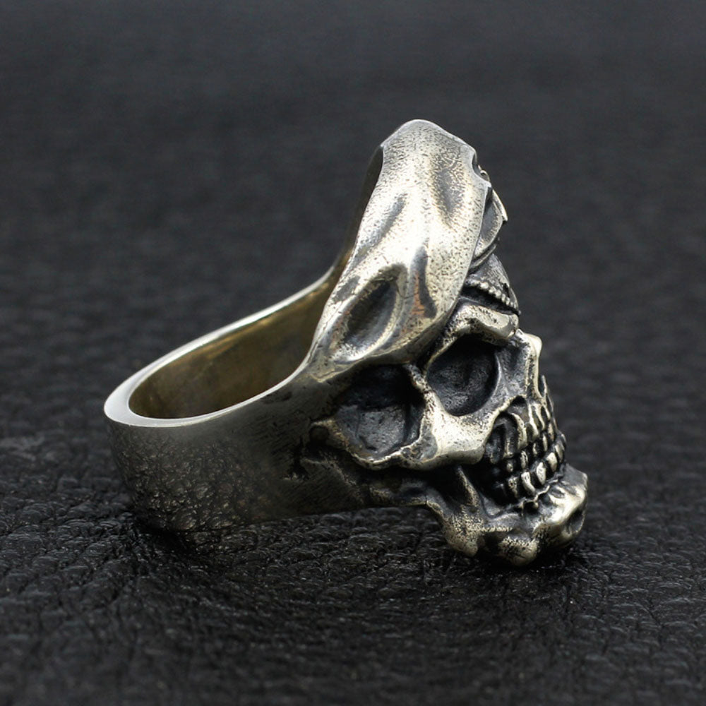 Men's Sterling Silver One-eyed Skull Ring