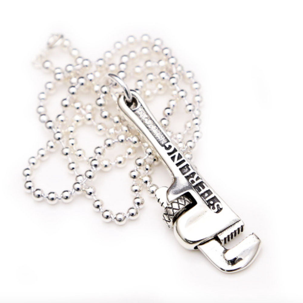 Men's Sterling Silver Pipe Wrench Necklace