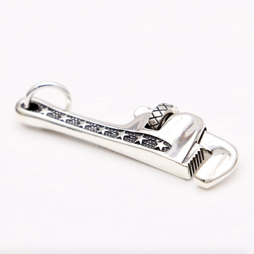 Men's Sterling Silver Pipe Wrench Necklace