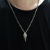 Men's Sterling Silver Raven Skull Pendant Necklace