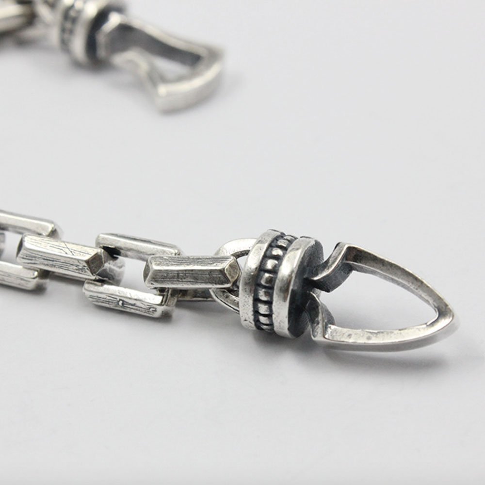 Men's Sterling Silver Rectangle Link Chain Bracelet