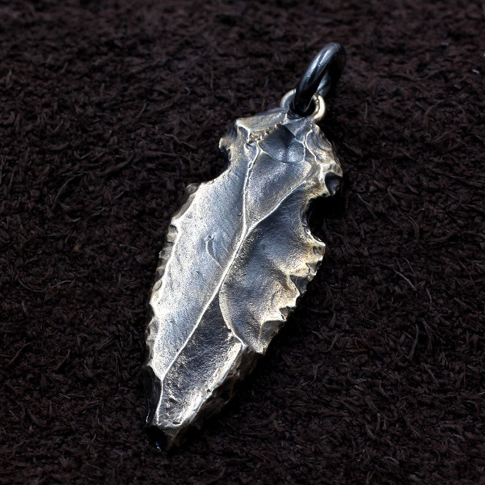 Men's Sterling Silver Rock Spearhead Necklace