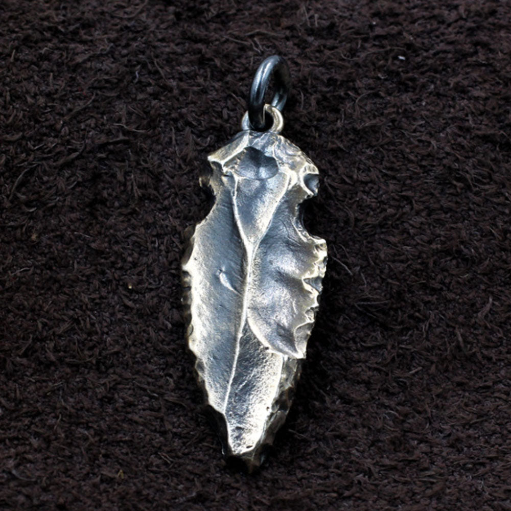 Men's Sterling Silver Rock Spearhead Necklace