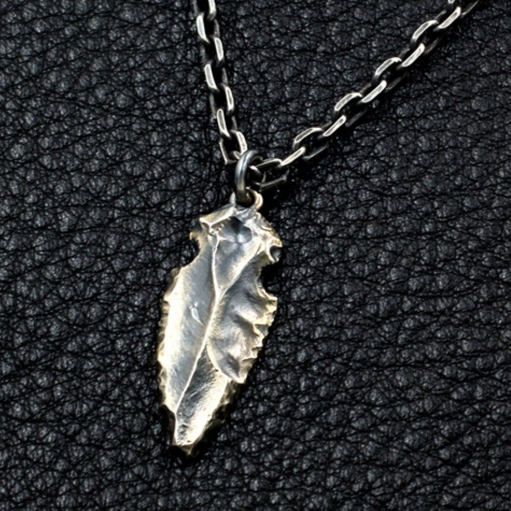 Men's Sterling Silver Rock Spearhead Necklace