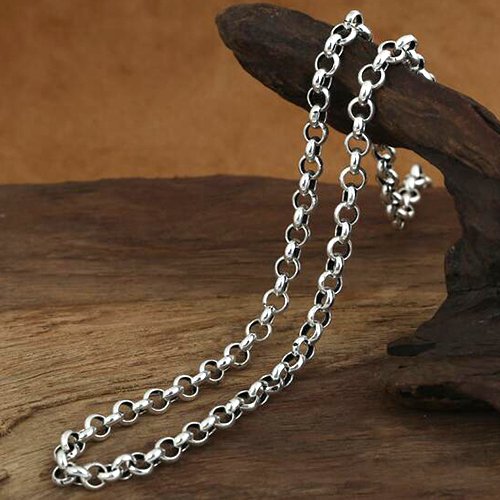 6 mm Men's Sterling Silver Rolo Chain 20"-28"