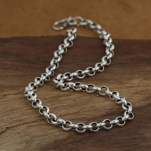 6 mm Men's Sterling Silver Rolo Chain 20"-28"