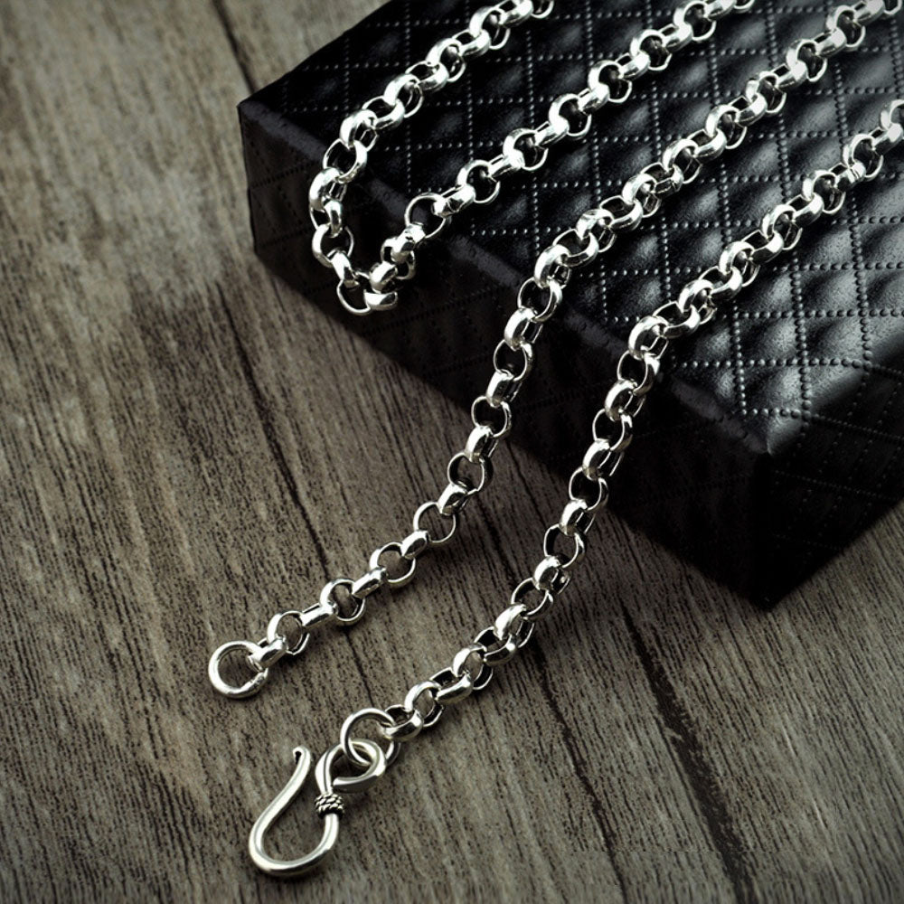 3.5-5.5 mm Men's Sterling Silver Rolo Chain 18"-30"