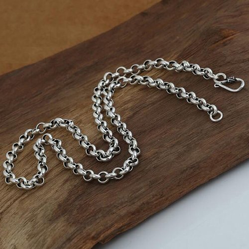 6 mm Men's Sterling Silver Rolo Chain 20"-28"