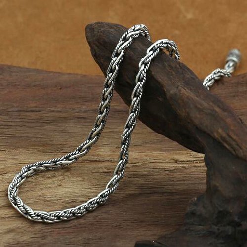 4 mm Men's Sterling Silver Rope Chain 18"-24"