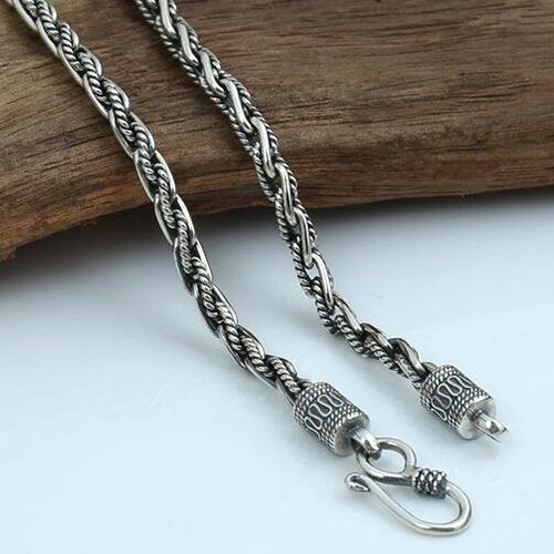 4 mm Men's Sterling Silver Rope Chain 18"-24"