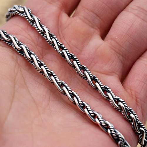 4 mm Men's Sterling Silver Rope Chain 18"-24"