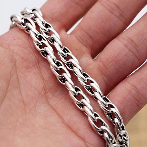 6 mm Men's Sterling Silver Rope Chain 20"-24"