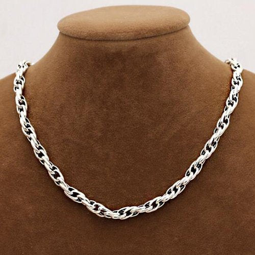 6 mm Men's Sterling Silver Rope Chain 20"-24"