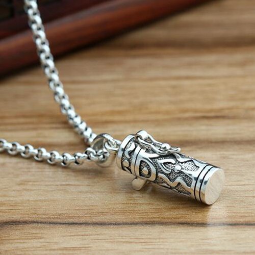 Men's Sterling Silver Scriptures Box Necklace