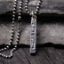 Men's Sterling Silver Six Word Proverbs Square Bar Necklace