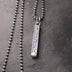 Men's Sterling Silver Six Word Proverbs Square Bar Necklace