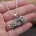 Men's Sterling Silver Skull Biker Necklace