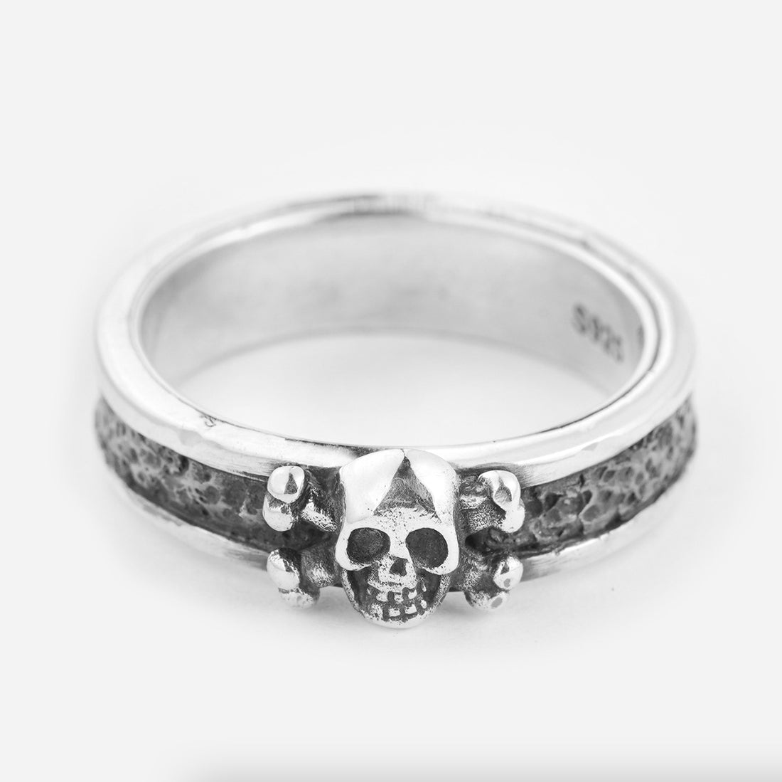 Men’s Sterling Silver Skull & Crossbones Ring