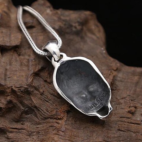 Men's Sterling Silver Skull Pendant Necklace