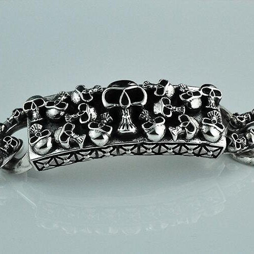 Men's Sterling Silver Skulls Bracelet