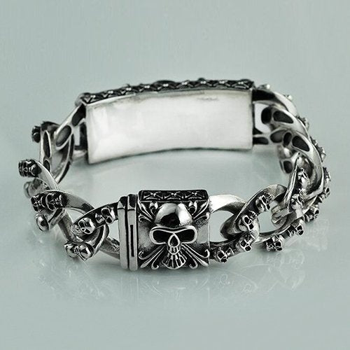 Men's Sterling Silver Skulls Bracelet