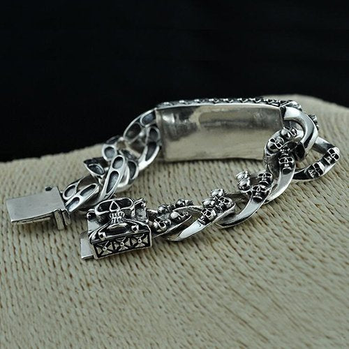 Men's Sterling Silver Skulls Bracelet