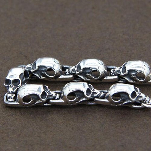 Men's Sterling Silver Skulls Bracelet