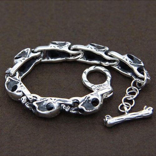 Men's Sterling Silver Skulls Bracelet