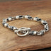 Men's Sterling Silver Skulls Chain Bracelet