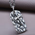 Men's Sterling Silver Skulls Tag and Cross Necklace