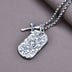 Men's Sterling Silver Skulls Tag and Cross Necklace