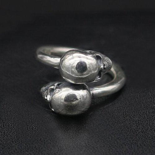 Men's Sterling Silver Skulls Wrap Ring