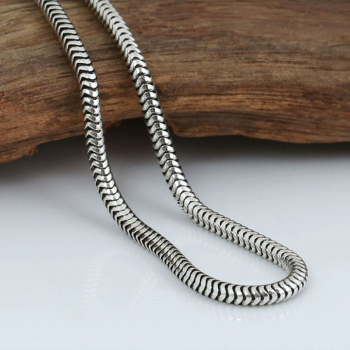 Chaîne serpent en argent sterling pour hommes de 3 mm, 18 à 28 pouces