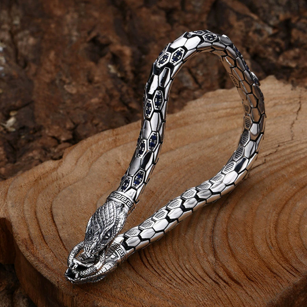 Men's Sterling Silver Snakes Chain Bracelet