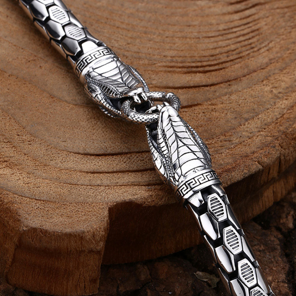 Men's Sterling Silver Snakes Chain Bracelet