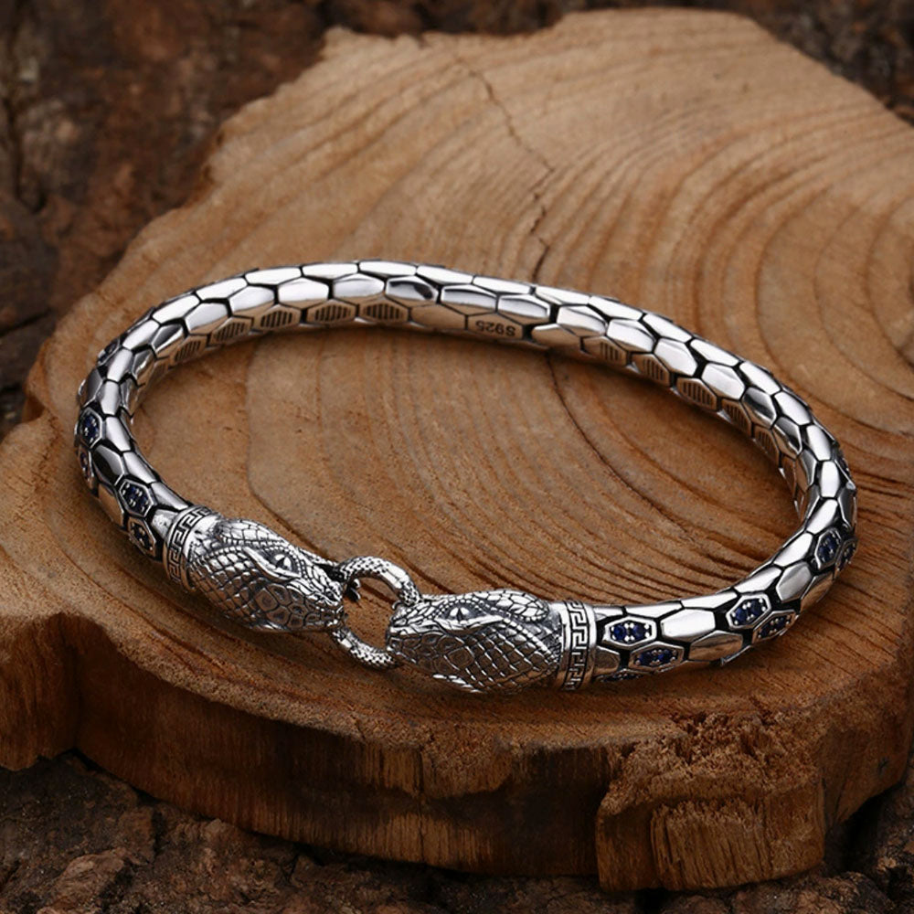 Men's Sterling Silver Snakes Chain Bracelet