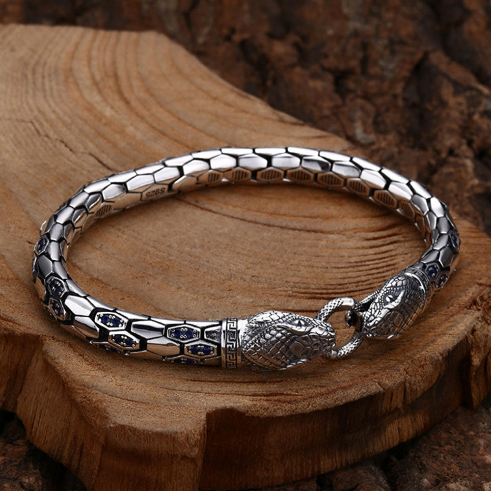 Men's Sterling Silver Snakes Chain Bracelet