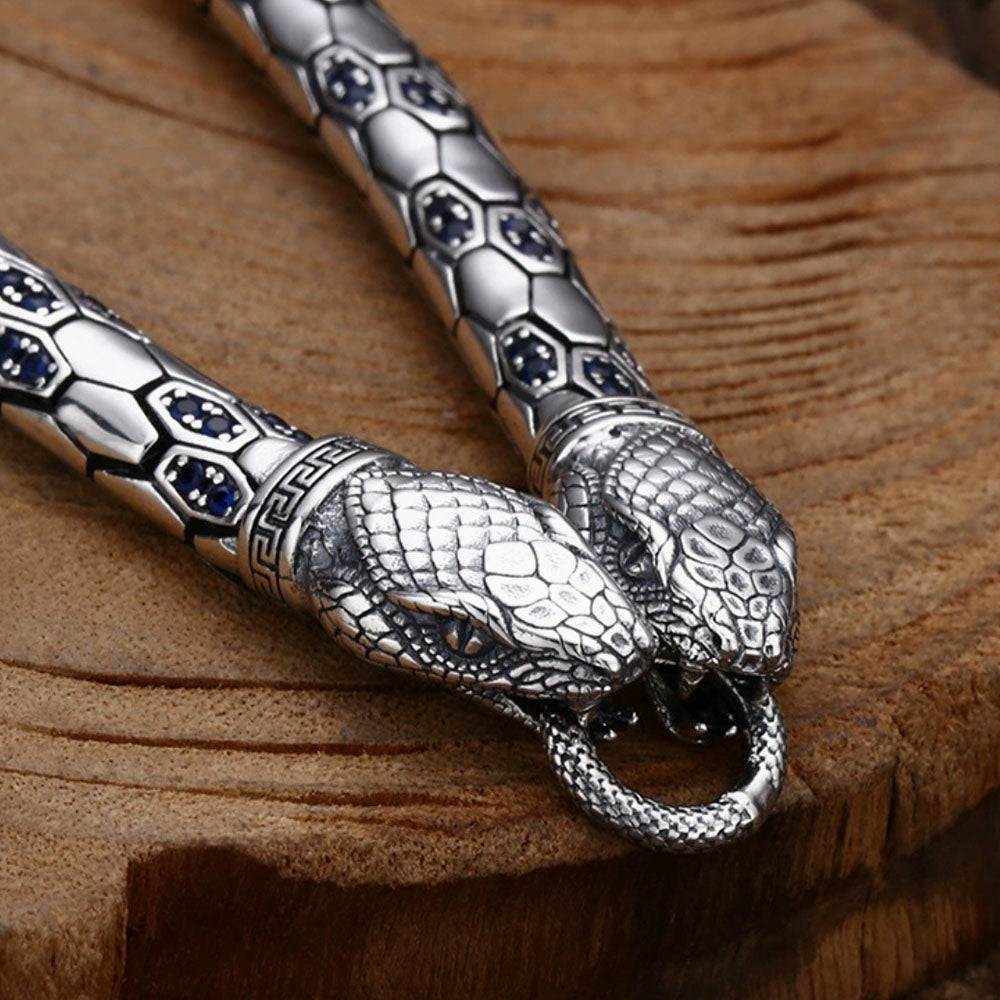 Men's Sterling Silver Snakes Chain Bracelet