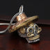 Men's Sterling Silver Sombrero Skull Necklace