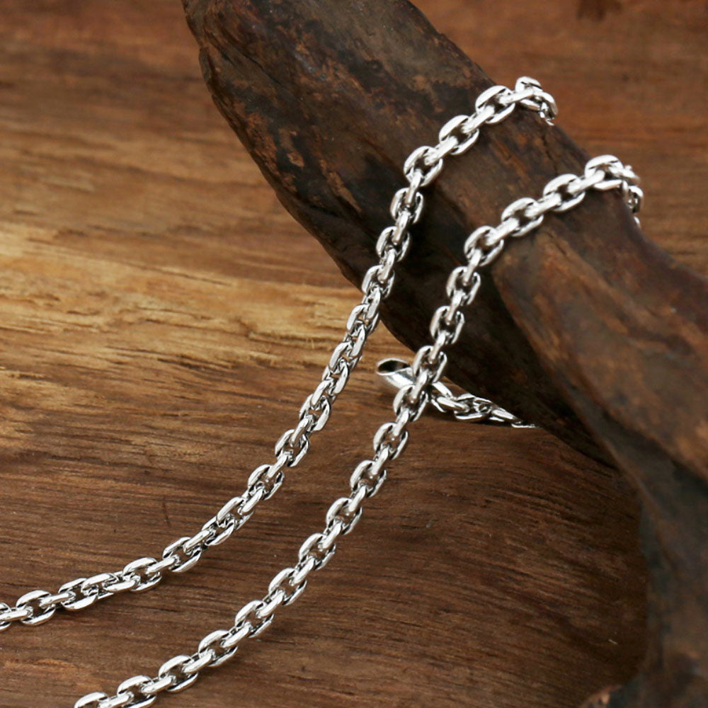 2.5 mm Men's Sterling Silver Thai Anchor Link Chain 18"-30"