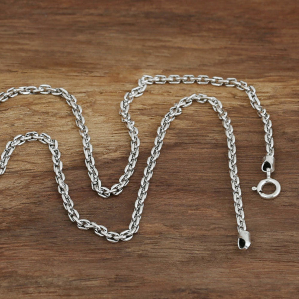 2.5 mm Men's Sterling Silver Thai Anchor Link Chain 18"-30"