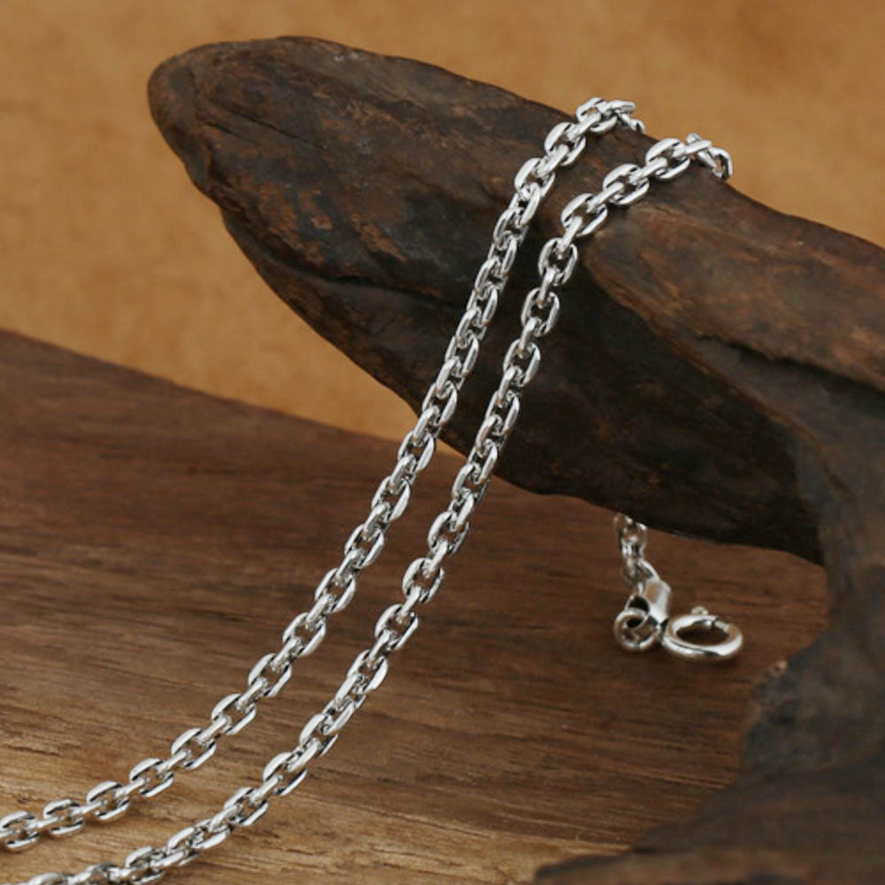 2.5 mm Men's Sterling Silver Thai Anchor Link Chain 18"-30"